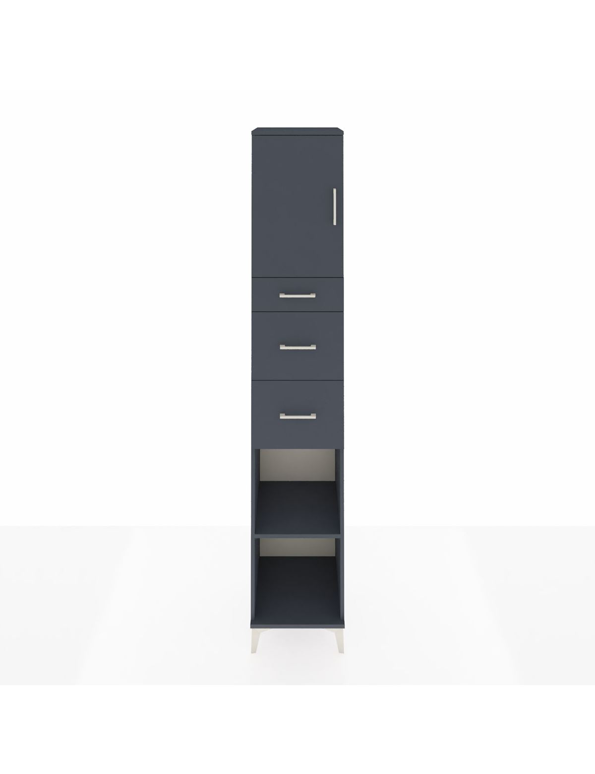 Hyperion Dolap 3 Raflı 3 Çekmeceli Tek Kapaklı 44x44x243 Antrasit-Antrasit