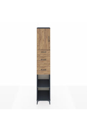 Hyperion Dolap 3 Raflı 3 Çekmeceli Tek Kapaklı 44x44x243 Antrasit-Çam