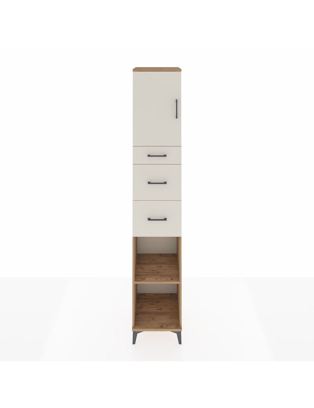 Hyperion Dolap 3 Raflı 3 Çekmeceli Tek Kapaklı 44x44x243 Çam-Aytaşı