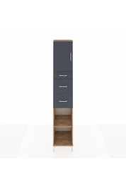 Hyperion Dolap 3 Raflı 3 Çekmeceli Tek Kapaklı 44x44x243 Çam-Antrasit