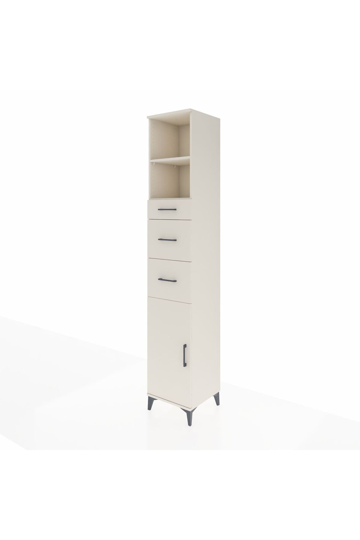 Hyperion Dolap 3 Raflı 3 Çekmeceli Tek Kapaklı 44x44x243 Aytaşı-Aytaşı