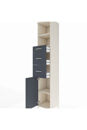 Hyperion Dolap 3 Raflı 3 Çekmeceli Tek Kapaklı 44x44x243 Aytaşı-Antrasit