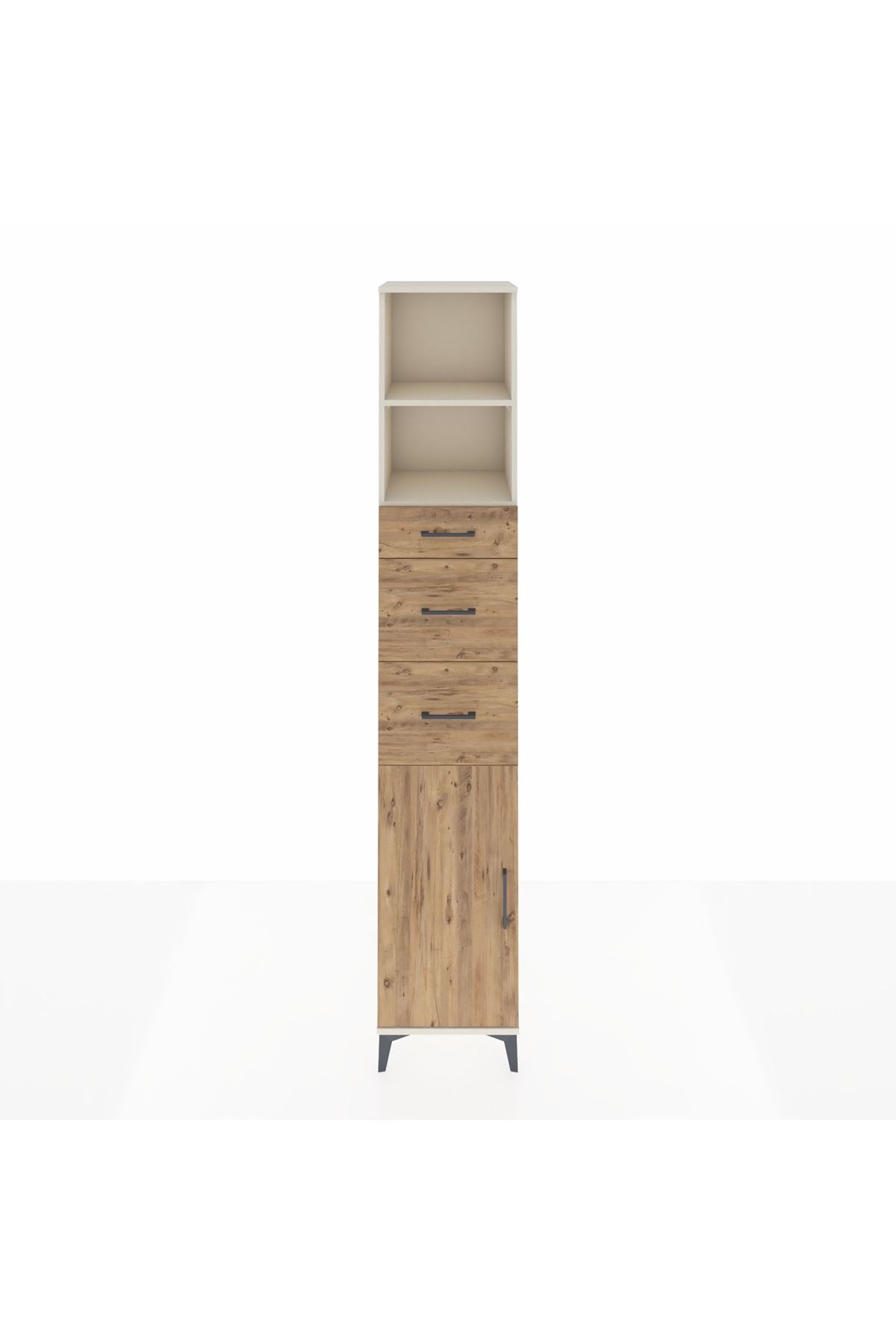 Hyperion Dolap 3 Raflı 3 Çekmeceli Tek Kapaklı 44x44x243 Aytaşı-Çam