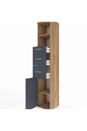 Hyperion Dolap 3 Raflı 3 Çekmeceli Tek Kapaklı 44x44x243 Çam-Antrasit