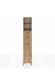 Hyperion Dolap 3 Raflı 3 Çekmeceli Tek Kapaklı 44x44x243 Çam-Çam
