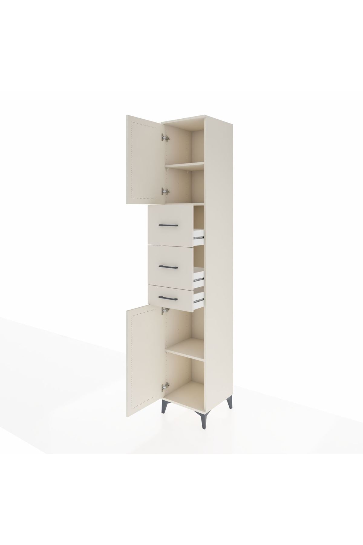 Hyperion Dolap 3 Raflı 3 Çekmeceli 2 Kapaklı 44x44x243 Aytaşı-Aytaşı