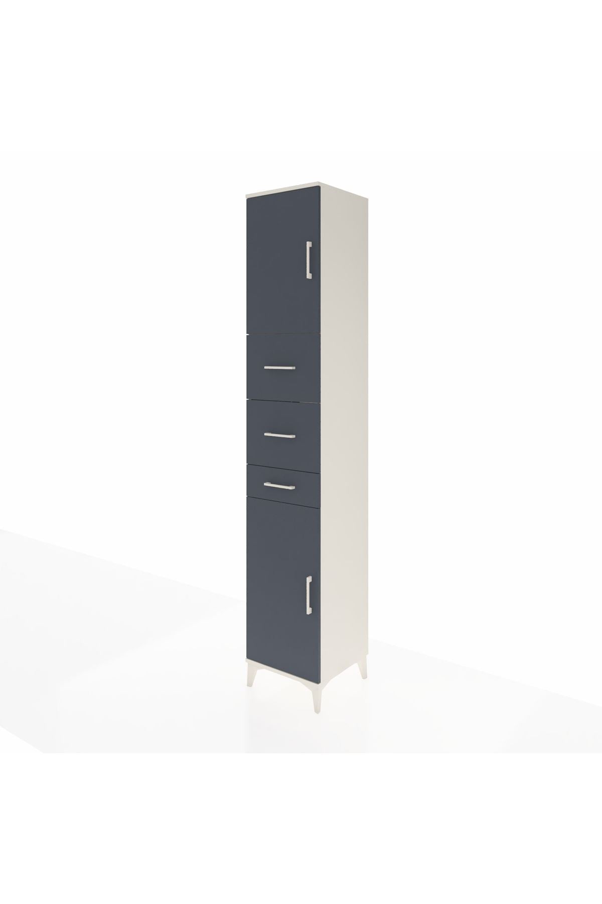 Hyperion Dolap 3 Raflı 3 Çekmeceli 2 Kapaklı 44x44x243 Aytaşı-Antrasit