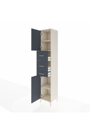 Hyperion Dolap 3 Raflı 3 Çekmeceli 2 Kapaklı 44x44x243 Aytaşı-Antrasit