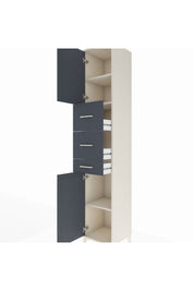 Hyperion Dolap 3 Raflı 3 Çekmeceli 2 Kapaklı 44x44x243 Aytaşı-Antrasit