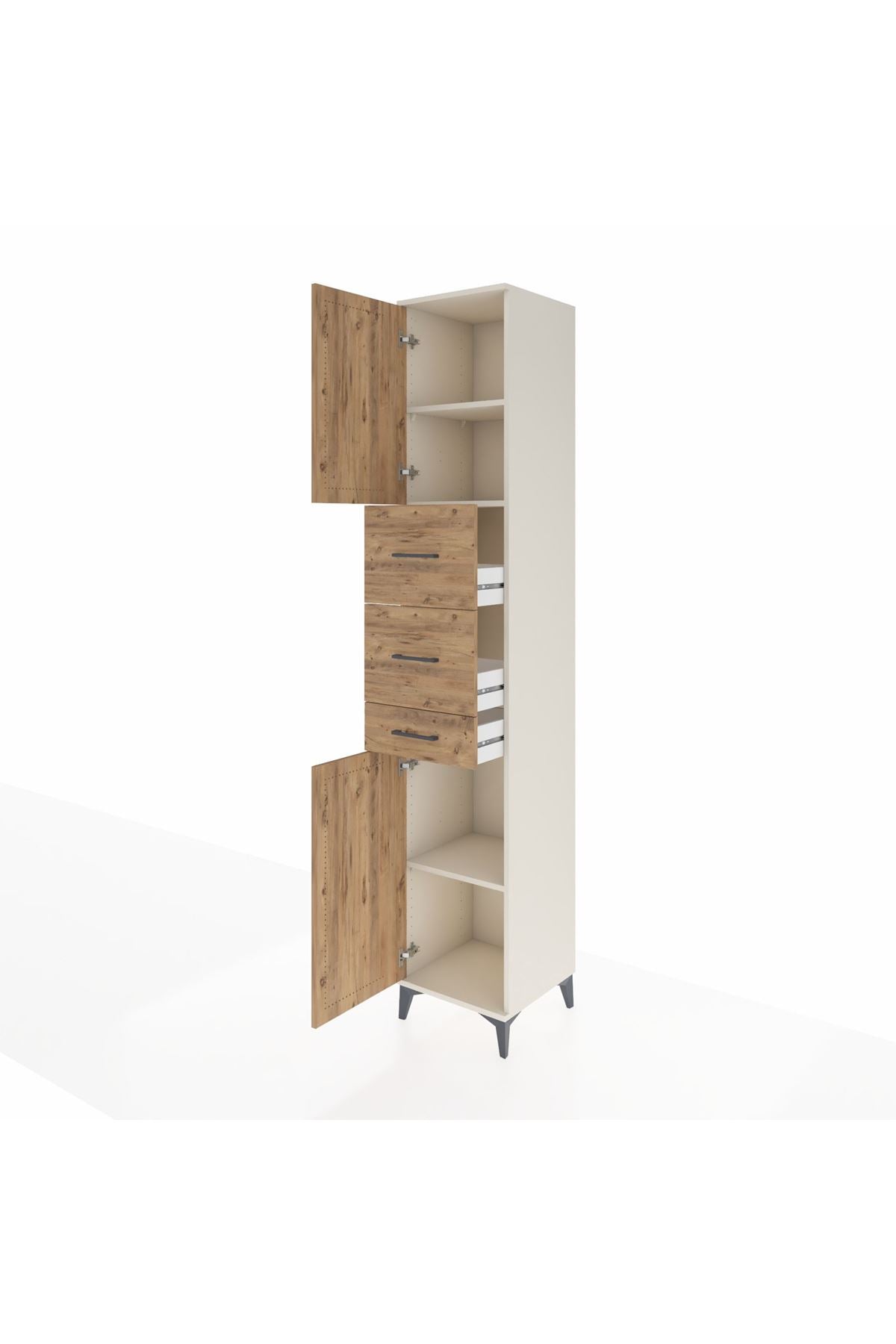 Hyperion Dolap 3 Raflı 3 Çekmeceli 2 Kapaklı 44x44x243 Aytaşı-Çam