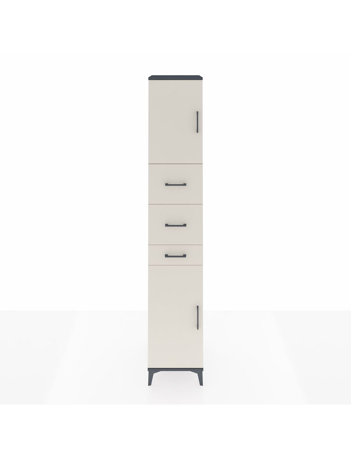 Hyperion Dolap 3 Raflı 3 Çekmeceli 2 Kapaklı 44x44x243 Antrasit-Aytaşı