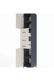 Hyperion Dolap 3 Raflı 3 Çekmeceli 2 Kapaklı 44x44x243 Antrasit-Aytaşı