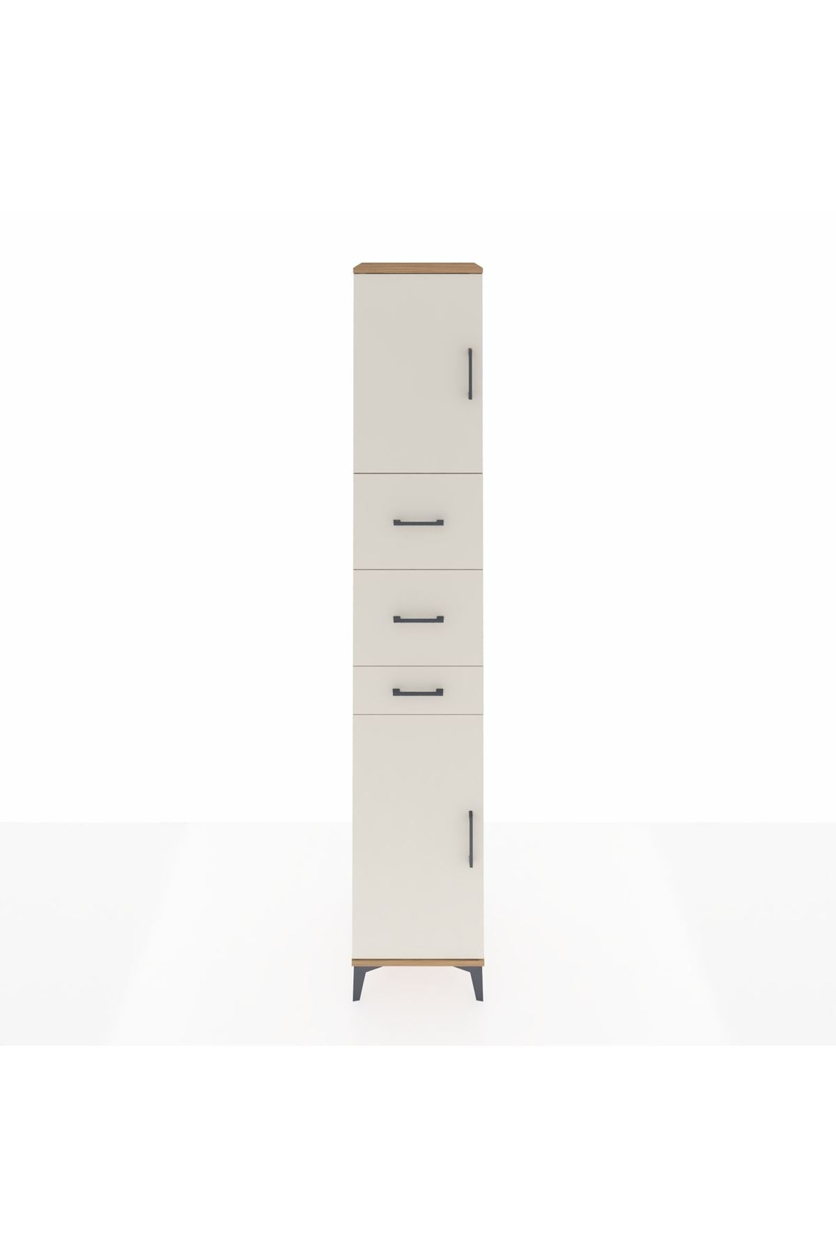 Hyperion Dolap 3 Raflı 3 Çekmeceli 2 Kapaklı 44x44x243 Çam-Aytaşı