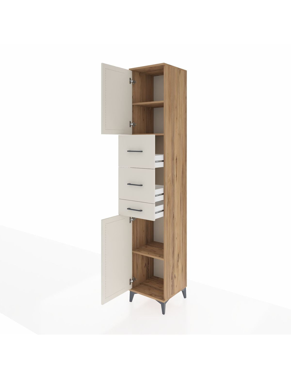 Hyperion Dolap 3 Raflı 3 Çekmeceli 2 Kapaklı 44x44x243 - S64M184V7B