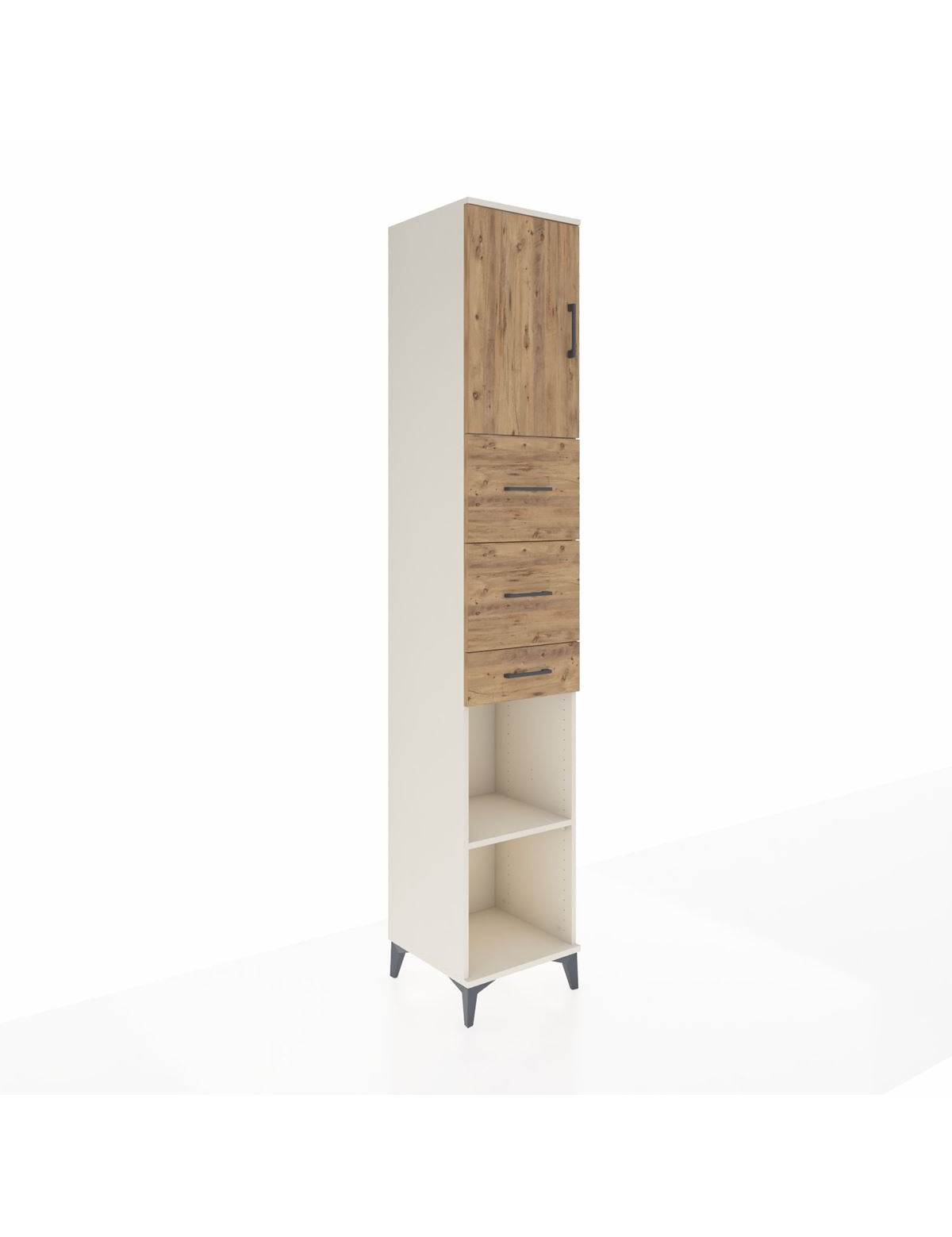 Hyperion Dolap 3 Raflı 3 Çekmeceli Tek Kapaklı 44x44x243 Aytaşı-Çam