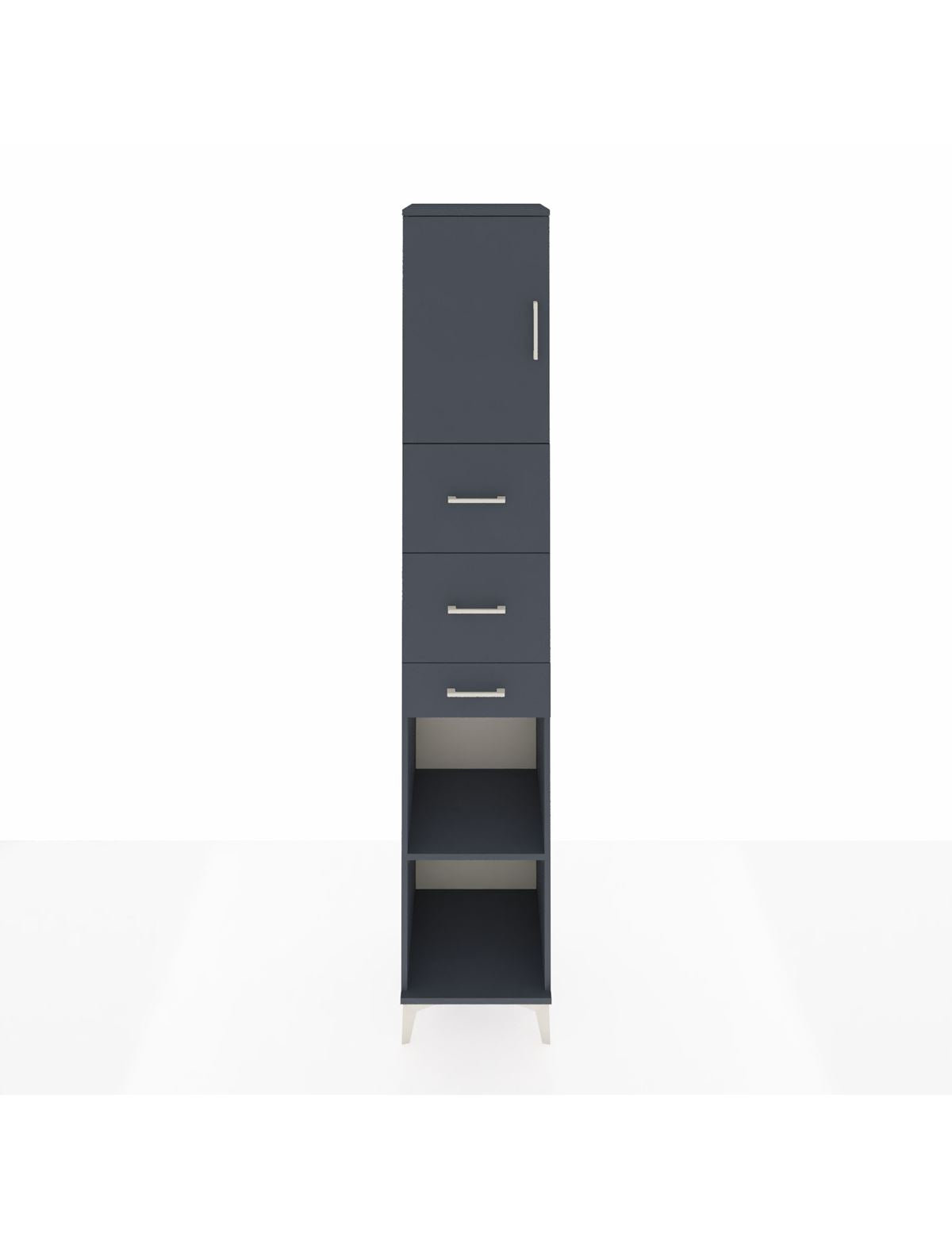 Hyperion Dolap 3 Raflı 3 Çekmeceli Tek Kapaklı 44x44x243 Antrasit-Antrasit