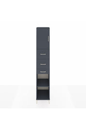 Hyperion Dolap 3 Raflı 3 Çekmeceli Tek Kapaklı 44x44x243 Antrasit-Antrasit