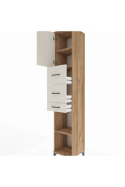 Hyperion Dolap 3 Raflı 3 Çekmeceli Tek Kapaklı 44x44x243 Çam-Aytaşı