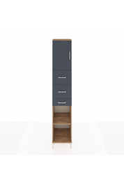 Hyperion Dolap 3 Raflı 3 Çekmeceli Tek Kapaklı 44x44x243 Çam-Antrasit