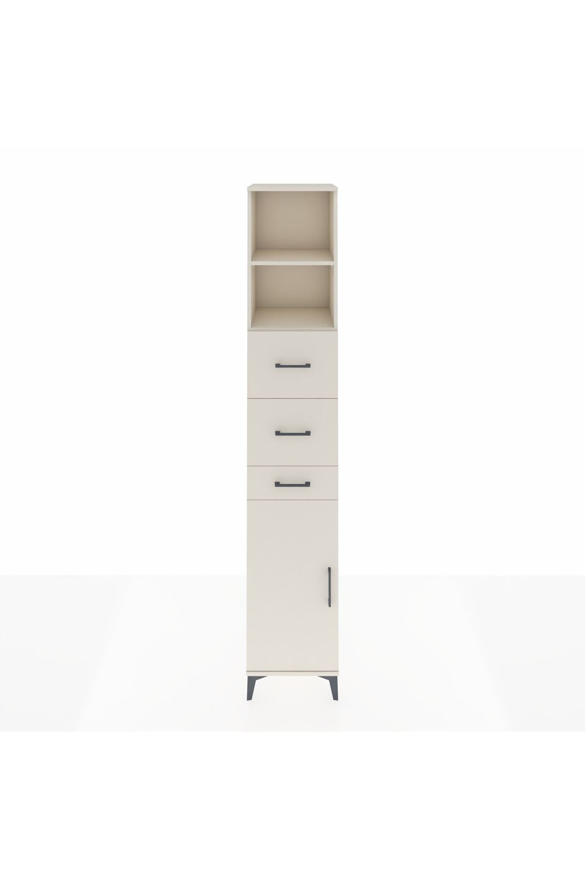 Hyperion Dolap 3 Raflı 3 Çekmeceli Tek Kapaklı 44x44x243 Aytaşı-Aytaşı