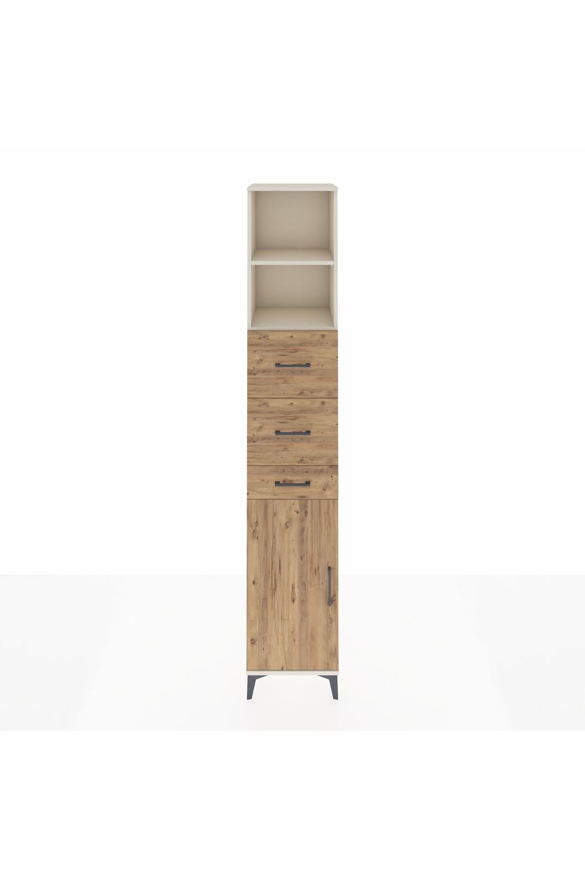 Hyperion Dolap 3 Raflı 3 Çekmeceli Tek Kapaklı 44x44x243 Aytaşı-Çam