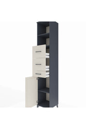 Hyperion Dolap 3 Raflı 3 Çekmeceli Tek Kapaklı 44x44x243 Antrasit-Aytaşı