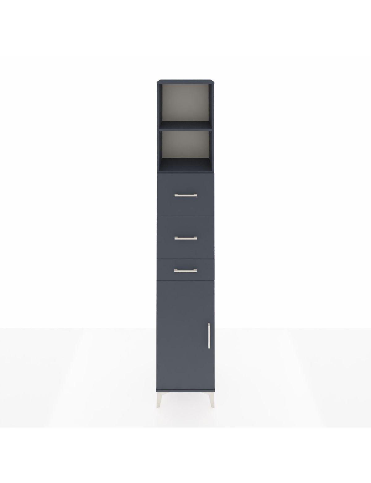 Hyperion Dolap 3 Raflı 3 Çekmeceli Tek Kapaklı 44x44x243 Antrasit-Antrasit