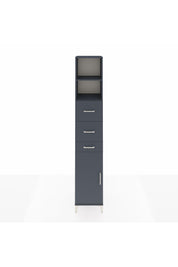 Hyperion Dolap 3 Raflı 3 Çekmeceli Tek Kapaklı 44x44x243 Antrasit-Antrasit