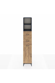 Hyperion Dolap 3 Raflı 3 Çekmeceli Tek Kapaklı 44x44x243 Antrasit-Çam