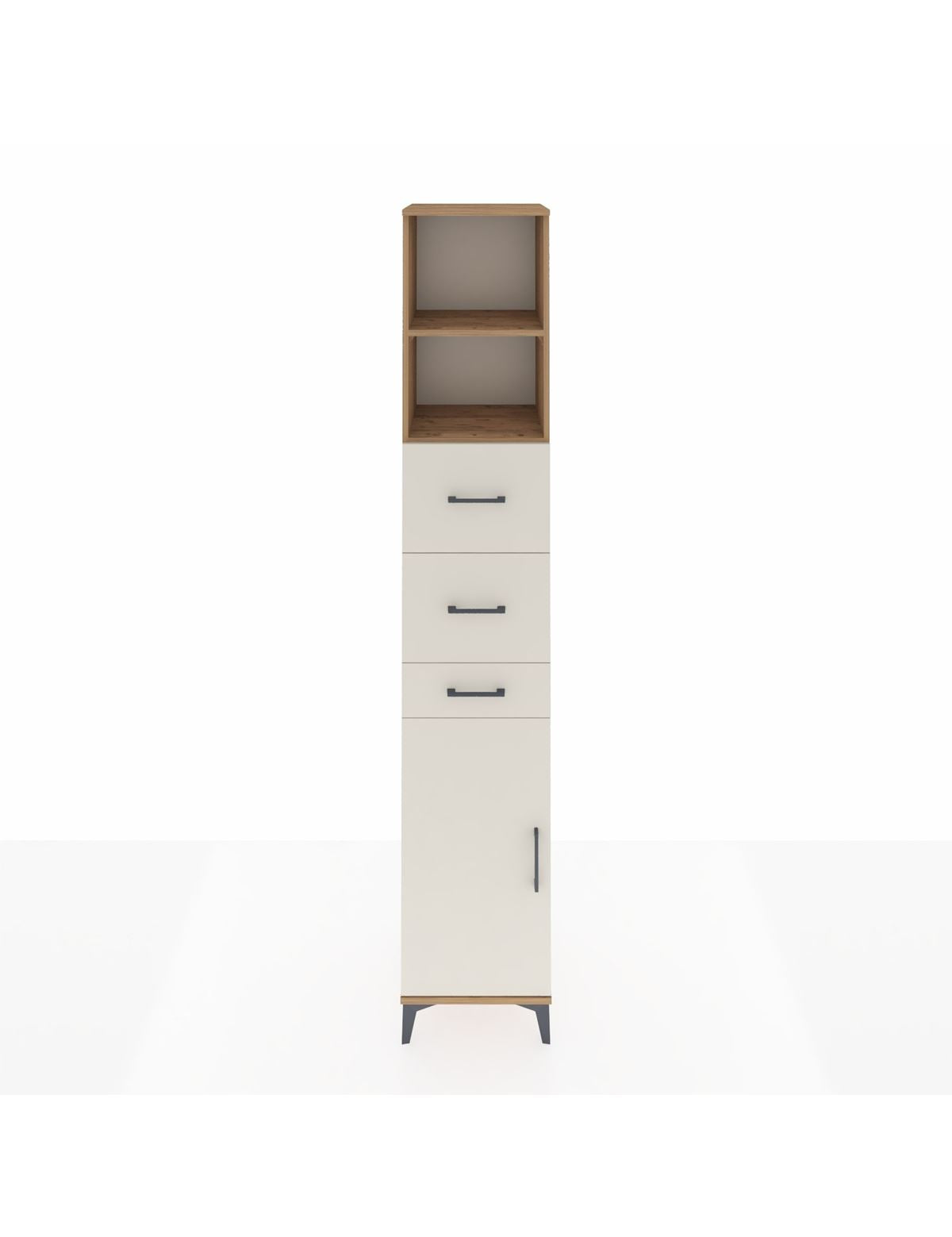 Hyperion Dolap 3 Raflı 3 Çekmeceli Tek Kapaklı 44x44x243 Çam-Aytaşı