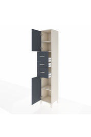 Hyperion Dolap 3 Raflı 3 Çekmeceli 2 Kapaklı 44x44x243 Aytaşı-Antrasit