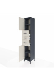 Hyperion Dolap 3 Raflı 3 Çekmeceli 2 Kapaklı 44x44x243 Antrasit-Aytaşı