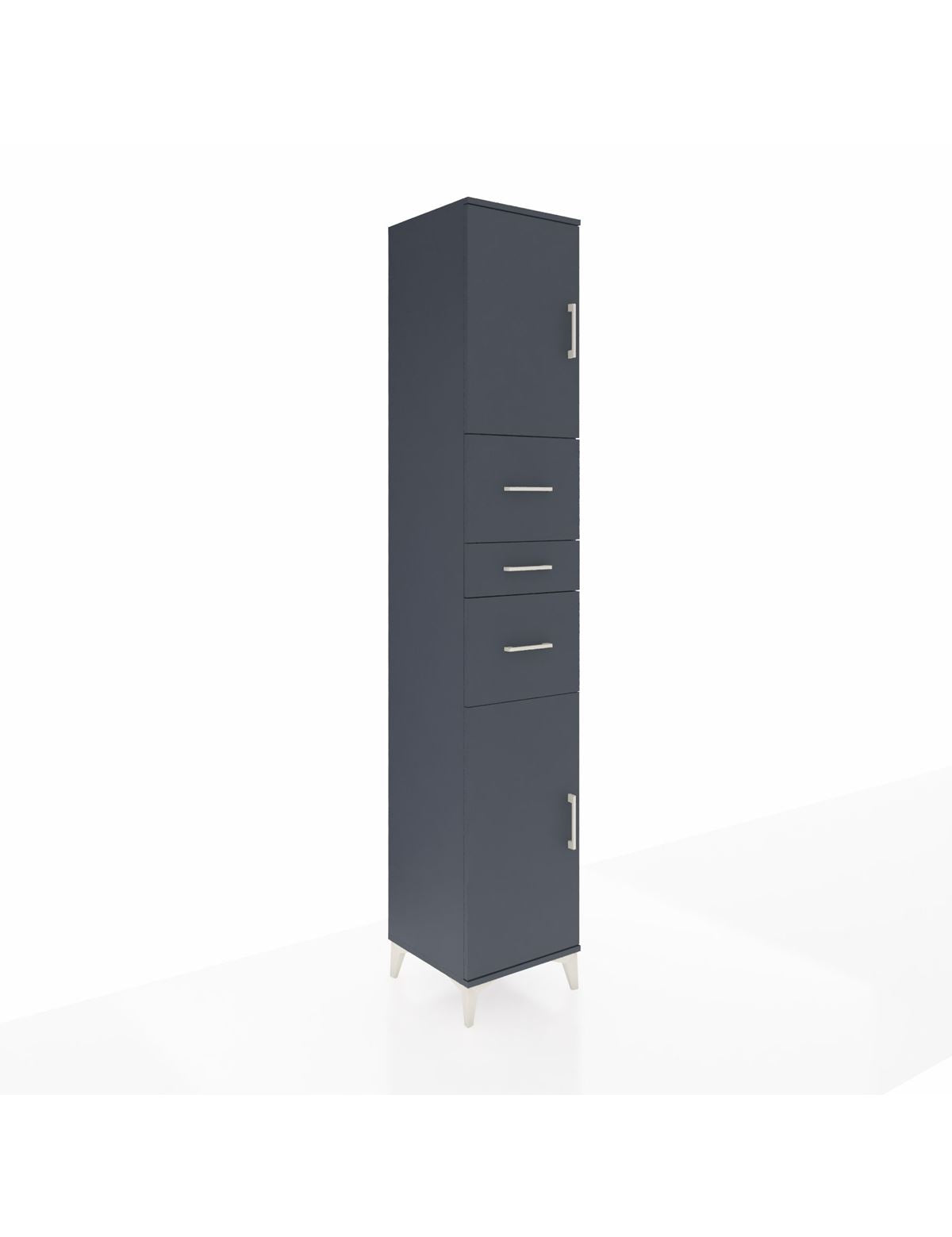 Hyperion Dolap 3 Raflı 3 Çekmeceli 2 Kapaklı 44x44x243 Antrasit-Antrasit