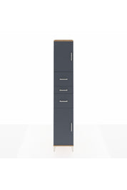 Hyperion Dolap 3 Raflı 3 Çekmeceli 2 Kapaklı 44x44x243 Çam-Antrasit