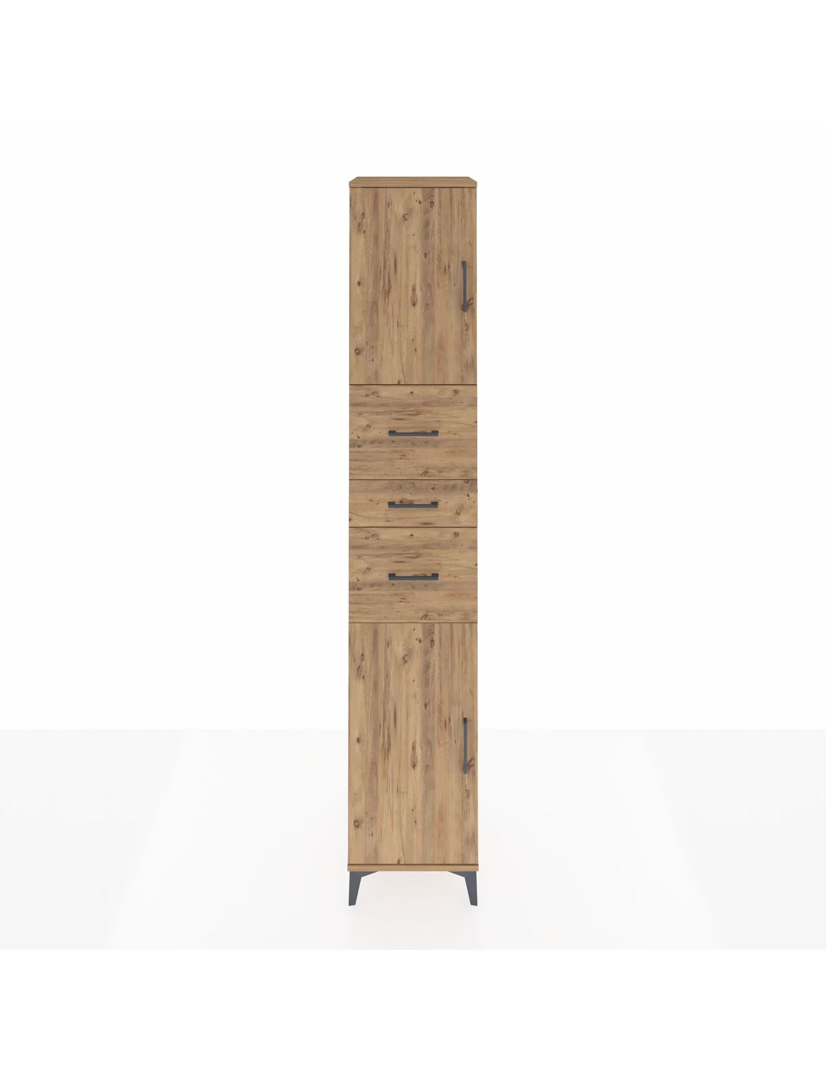 Hyperion Dolap 3 Raflı 3 Çekmeceli 2 Kapaklı 44x44x243 Çam-Çam