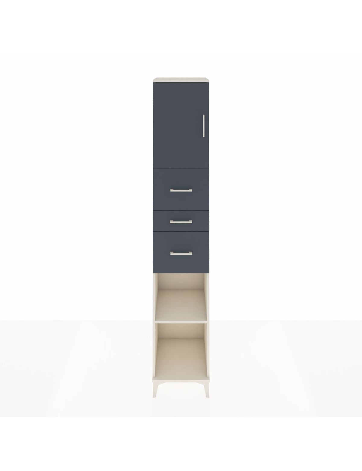 Hyperion Dolap 3 Raflı 3 Çekmeceli Tek Kapaklı 44x44x243 Aytaşı-Antrasit