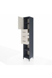 Hyperion Dolap 3 Raflı 3 Çekmeceli Tek Kapaklı 44x44x243 Antrasit-Aytaşı