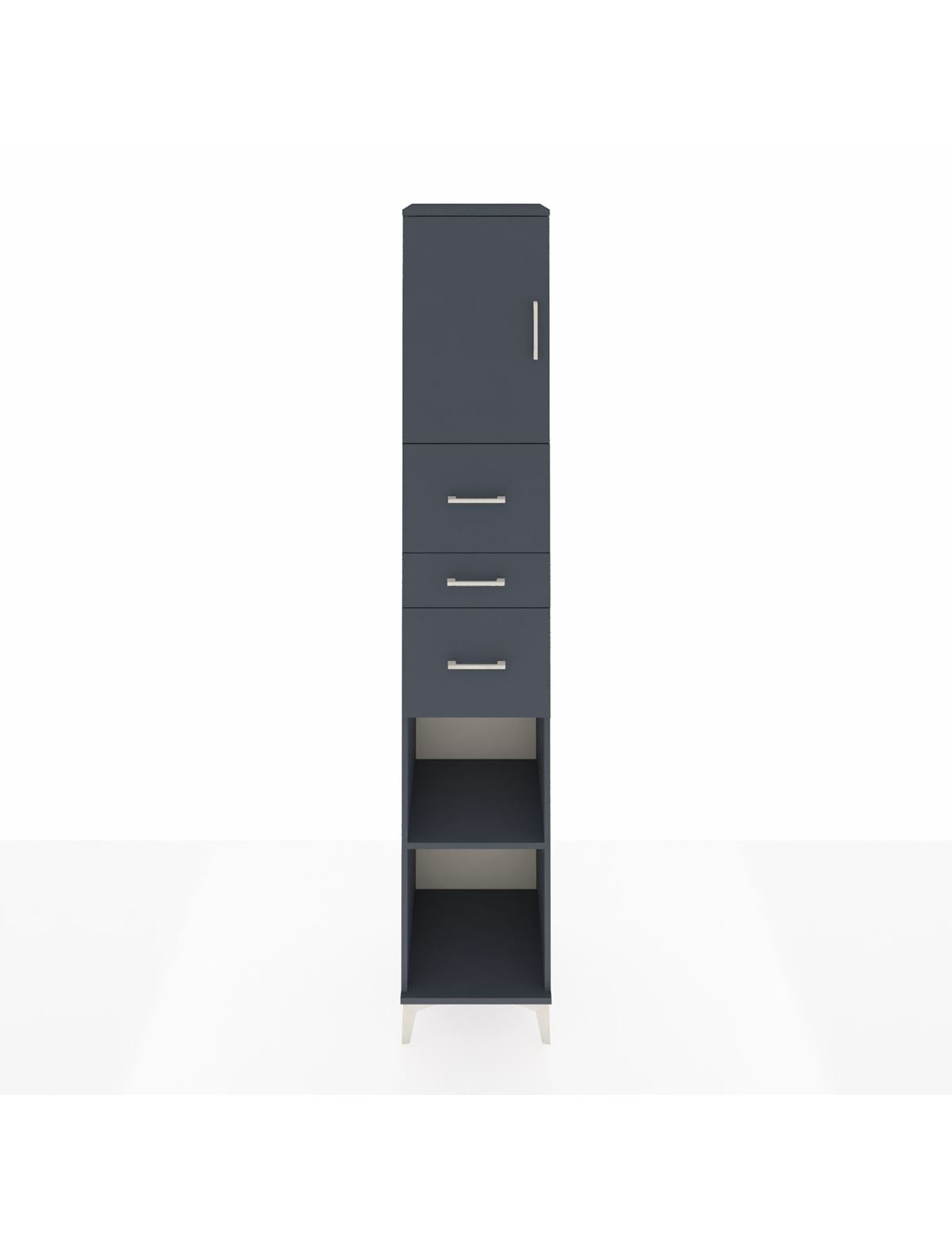 Hyperion Dolap 3 Raflı 3 Çekmeceli Tek Kapaklı 44x44x243 Antrasit-Antrasit