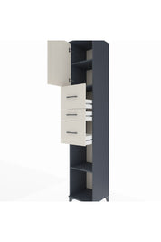 Hyperion Dolap 3 Raflı 3 Çekmeceli Tek Kapaklı 44x44x243 Antrasit-Aytaşı