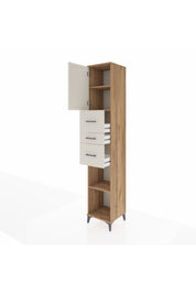 Hyperion Dolap 3 Raflı 3 Çekmeceli Tek Kapaklı 44x44x243 Çam-Aytaşı