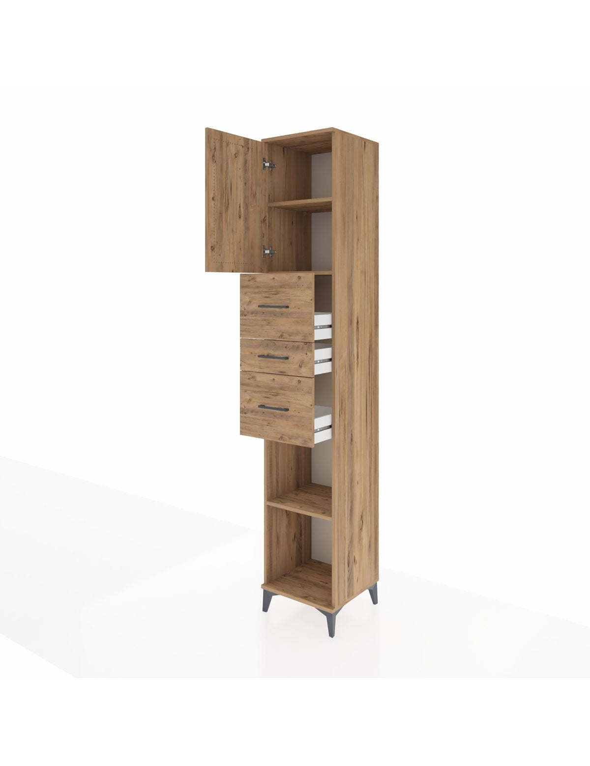 Hyperion Dolap 3 Raflı 3 Çekmeceli Tek Kapaklı 44x44x243 - S64M188V9B