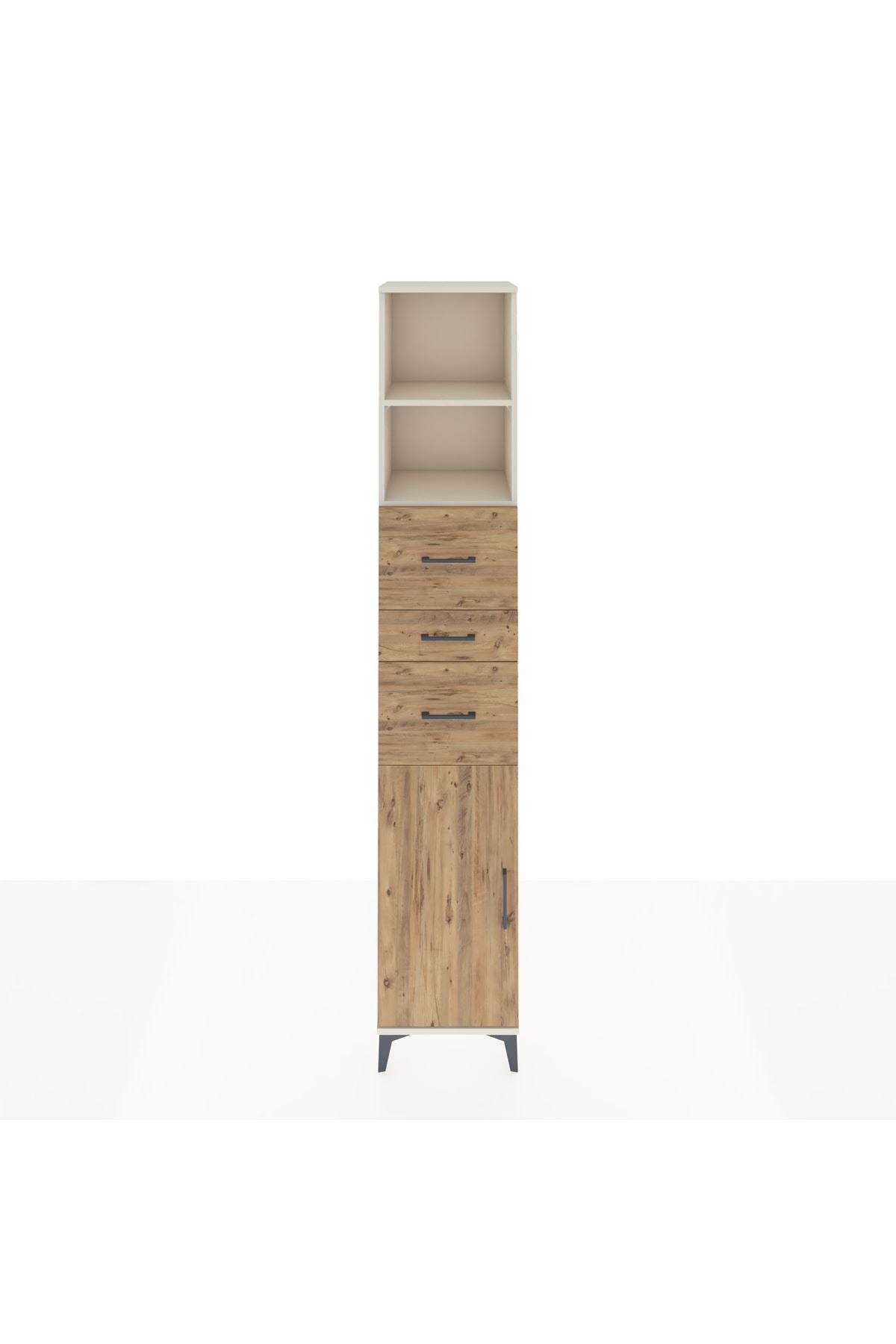 Hyperion Dolap 3 Raflı 3 Çekmeceli Tek Kapaklı 44x44x243 Aytaşı-Çam