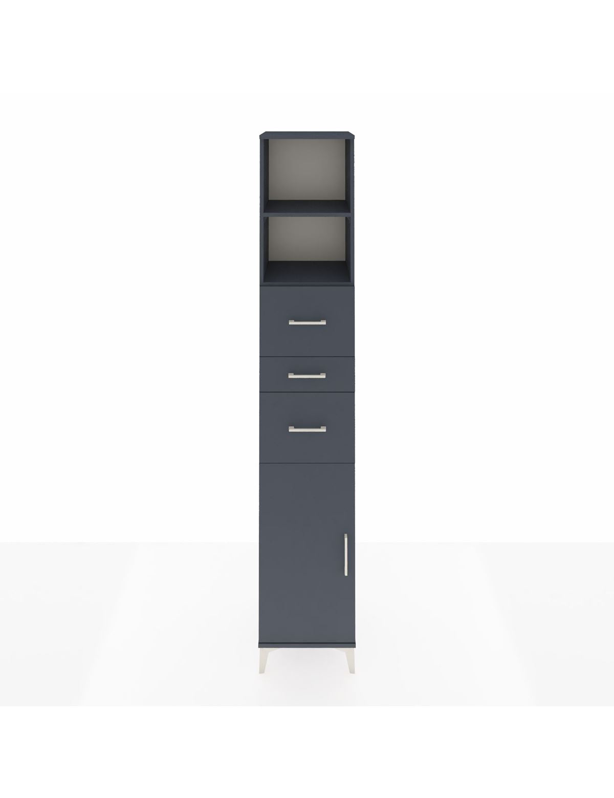 Hyperion Dolap 3 Raflı 3 Çekmeceli Tek Kapaklı 44x44x243 Antrasit-Antrasit