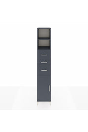 Hyperion Dolap 3 Raflı 3 Çekmeceli Tek Kapaklı 44x44x243 Antrasit-Antrasit