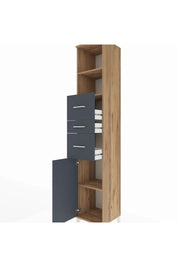 Hyperion Dolap 3 Raflı 3 Çekmeceli Tek Kapaklı 44x44x243 Çam-Antrasit