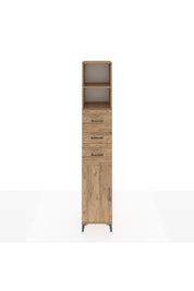 Hyperion Dolap 3 Raflı 3 Çekmeceli Tek Kapaklı 44x44x243 Çam-Çam