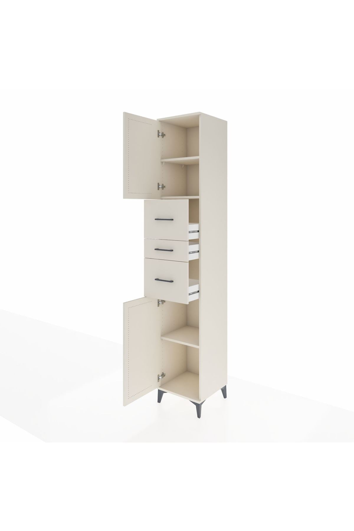 Hyperion Dolap 3 Raflı 3 Çekmeceli 2 Kapaklı 44x44x243 Aytaşı-Aytaşı