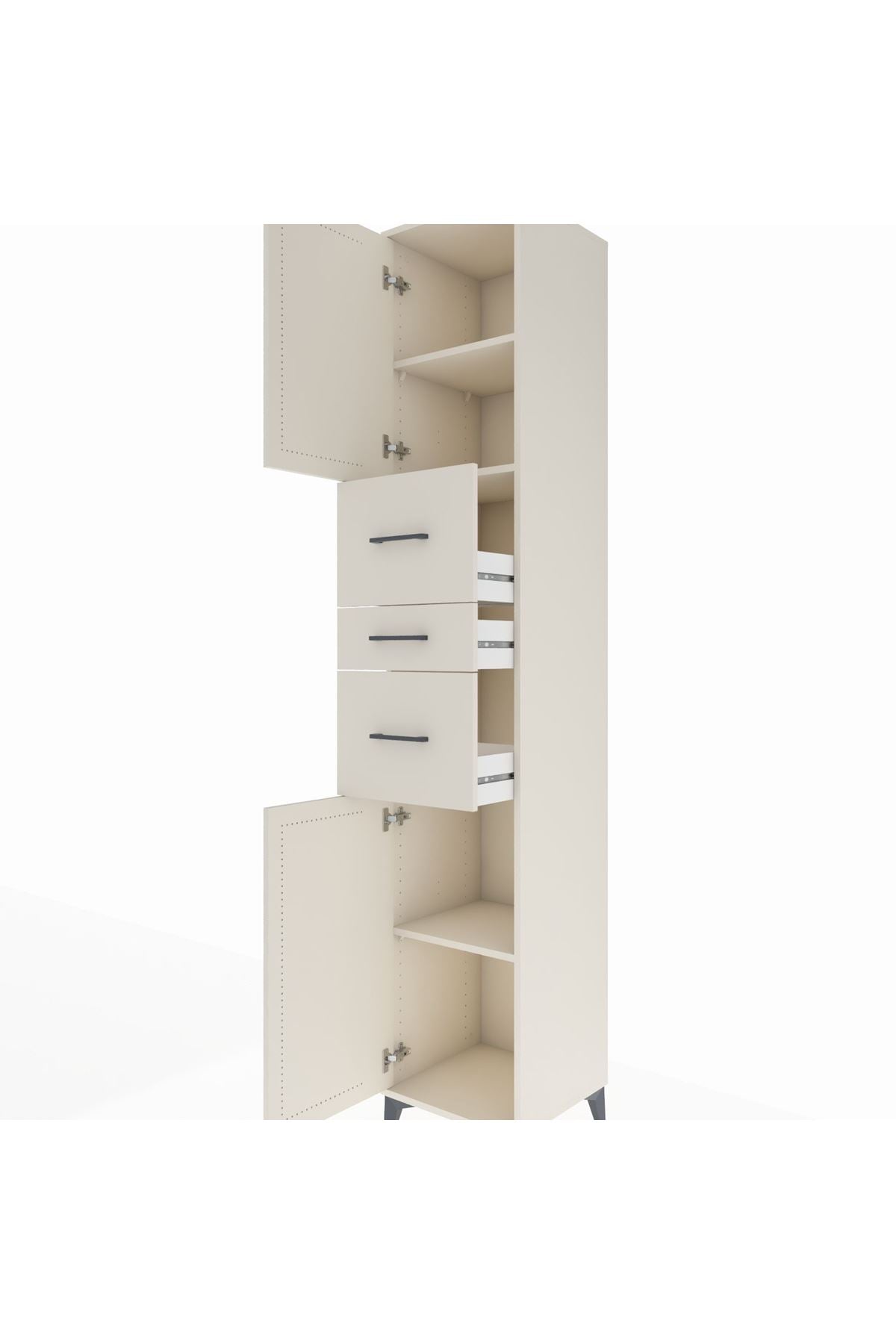 Hyperion Dolap 3 Raflı 3 Çekmeceli 2 Kapaklı 44x44x243 Aytaşı-Aytaşı