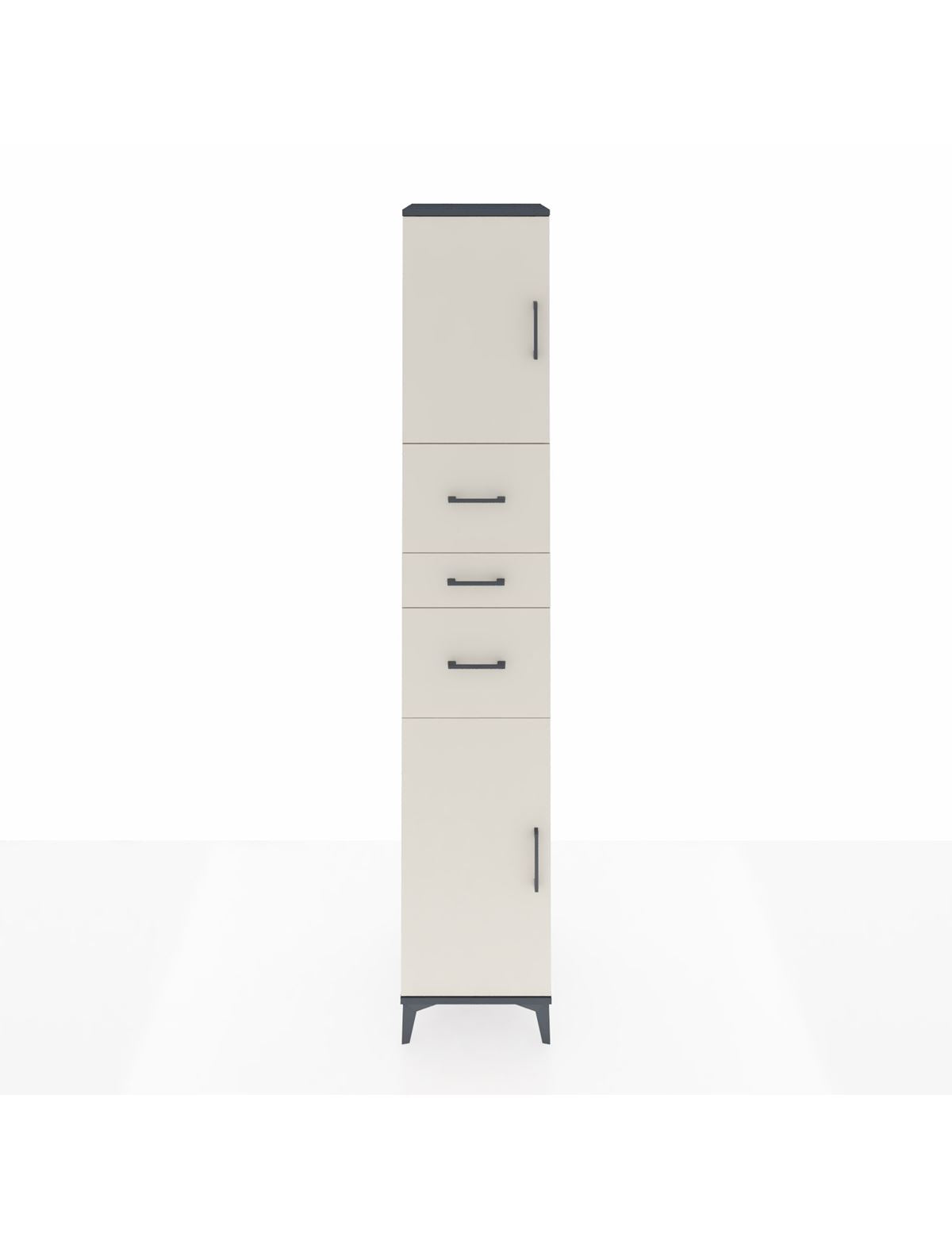 Hyperion Dolap 3 Raflı 3 Çekmeceli 2 Kapaklı 44x44x243 Antrasit-Aytaşı