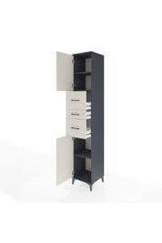 Hyperion Dolap 3 Raflı 3 Çekmeceli 2 Kapaklı 44x44x243 Antrasit-Aytaşı